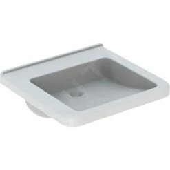 Geberit Selnova Comfort - Wastafel Square, 550x525 Mm, Voor Gehandicapten, Zonder Kraangat, Zonder Overloop, Wit 500.787.01.1