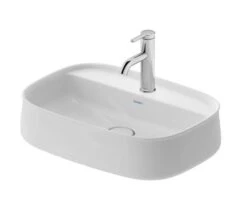 Duravit Zencha - Opzetwastafel 550x390 Mm, Zonder Overloop, Kraangat, DuraCeram, Mat Wit 2374553271