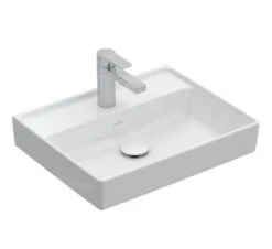Villeroy & Boch Collaro - Fontein 500x400 Mm, Zonder Overloop, 1 Kraangat, CeramicPlus, Stone White 433451RW