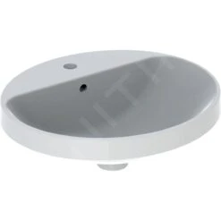 Geberit VariForm - Inbouw Wastafel 500x450 Mm, Met Overloop, Met Kraangat, Wit 500.712.01.2