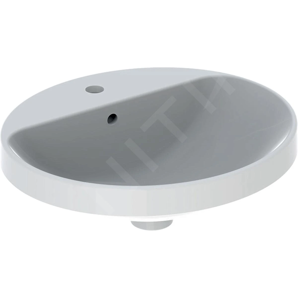 Geberit VariForm - Inbouw Wastafel 500x450 Mm, Met Overloop, Met Kraangat, Wit 500.712.01.2