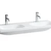 Laufen Lua - Dubbele Meubelwastafel 46x120 Cm, Zonder Overloop, 2 Kraangaten, Wit H8140810001561