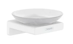 Hansgrohe AddStoris - Zeepschaal Met Houder, Mat Glas/wit Mat 41746700