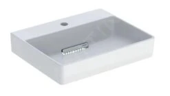 Geberit ONE - Opzetwastafel 500x410x142 Mm, Verborgen Overloop, Met Kraangat, Horizontale Afvoer, KeraTect, Wit 505.024.00.1