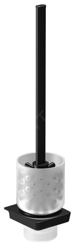 Sapho Zen - Toiletborstel Met Houder, Melkglas/zwart 166497