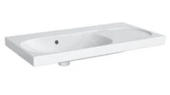 Geberit Acanto - Wastafel 900x482 Mm, Zonder Kraangat, Met Overloop, Met Bijzetplank Rechts, KeraTect, Wit 500.626.01.8
