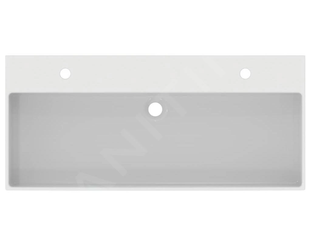 Ideal Standard Extra - Dubbele Wastafel Opbouw 1000x450 Mm, Met Overloop, Met Kraangat, Wit T390601 - Afbeelding 4