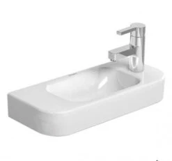 Duravit Happy D.2 - Fontein 500x220 Mm, Zonder Overloop, Met Kraangat Rechts, WonderGliss, Wit 07115000081