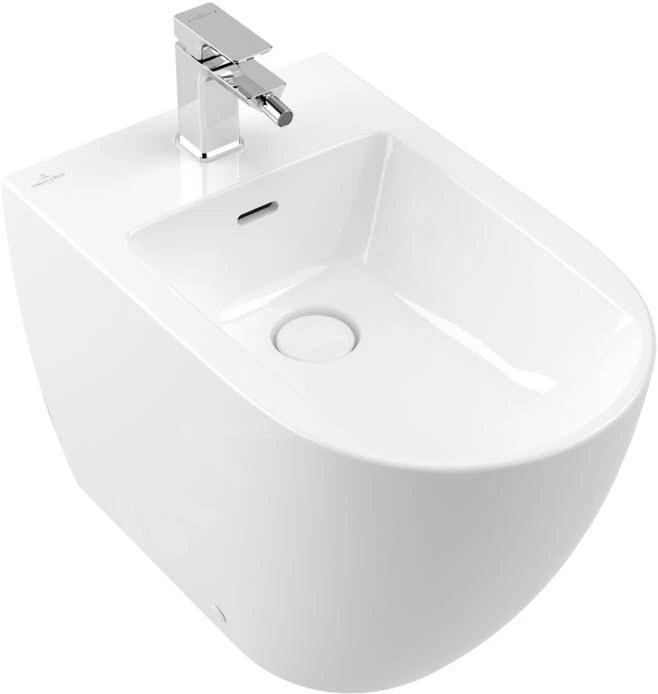 Villeroy & Boch Subway 3.0 - Staand Bidet, Met Overloop, Kraangat, CeramicPlus, Alpine Wit 447100R1