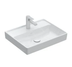 Villeroy & Boch Collaro - Wastafel 550x440 Mm, Zonder Overloop, Kraangat, CeramicPlus, Stone White 4A3356RW