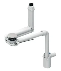 Geberit ONE - Ruimtebesparende Wastafelsifon Met Afvoer Voor Wastafels Met Verborgen Overloop, D 32 Mm, Wit 152.051.01.1