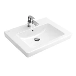 Villeroy & Boch Subway 2.0 - Wastafel Met Overloop, 600x470 Mm, Met Ceramicplus, Alpine Wit 7113F0R1