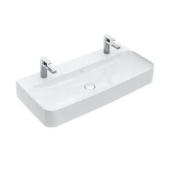 Villeroy & Boch Finion - Dubbele Wastafel Zonder Overloop, 1000x470 Mm, Met Ceramicplus, Alpine Wit 4168A1R1