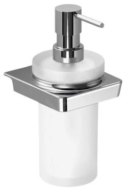 Sapho Zen - Zeepdispenser Met Houder, Melkglas/chroom 161010