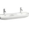 Laufen Lua - Dubbele Meubelwastafel 46x120 Cm, Met Overloop, 2 Kraangaten, Wit H8140810001041