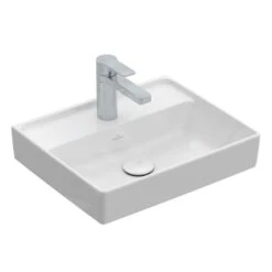 Villeroy & Boch Collaro - Fontein 450x370 Mm, Zonder Overloop, 1 Kraangat, CeramicPlus, Stone White 433446RW