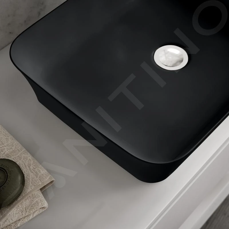 Ideal Standard Ipalyss - Opbouw Wastafel, 550x380 Mm, Zonder Overloop, Mat Zwart E2076V3 - Afbeelding 4