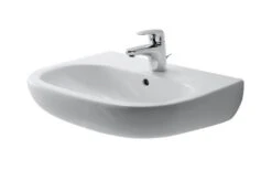 Duravit D-Code - Wastafel 650x500 Mm, Met Overloop, Met Kraangat, Wit 23106500002