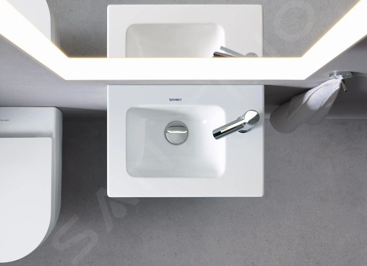 Duravit ME By Starck - Meubelfonteintje 430x300 Mm, Met Kraangat, Met WonderGliss, Mat Wit 07234332411 - Afbeelding 3