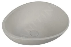 Sapho Wastafels - Punc Wastafel 534x390 Mm, Met Waste, Wit Zandsteen BH7000