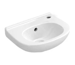 Villeroy & Boch O.novo - Fontein Compact 360x275 Mm, Met Overloop, 1 Kraangat Rechts, CeramicPlus, Alpine Wit 536038R1