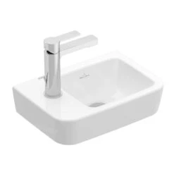 Villeroy & Boch O.novo - Fontein Compact 360x250 Mm, Zonder Overloop, 1 Kraangat Links, CeramicPlus, Alpine Wit 434237R1