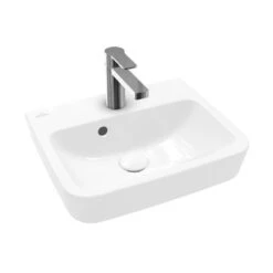 Villeroy & Boch O.novo - Opzetfontein, 450x370 Mm, Met Overloop, Met Kraangat, AntiBac, CeramicPlus, Alpine Wit 43444GT2