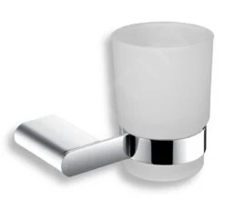 Novaservis Titania Naty - Beker Met Houder, Melkglas/chroom 66606,0