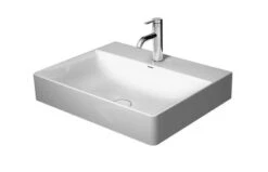 Duravit DuraSquare - Wastafel 600x470 Mm, Met 1 Kraangat, DuraCeram, Met WonderGliss, Alpine Wit 23536000411