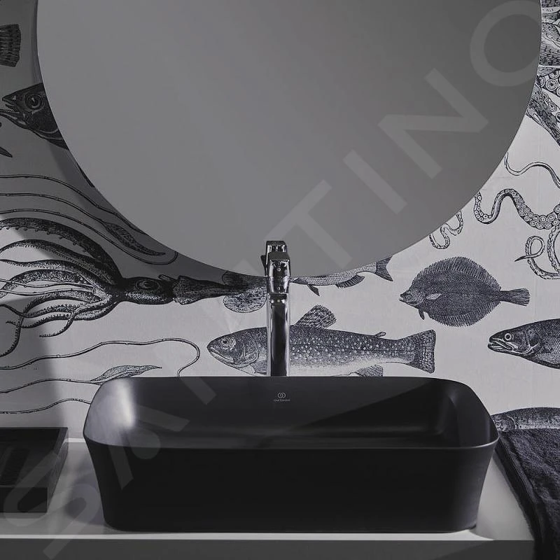 Ideal Standard Ipalyss - Opbouw Wastafel, 550x380 Mm, Zonder Overloop, Mat Zwart E2076V3 - Afbeelding 5