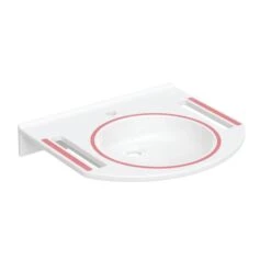 Geberit Publica - Barrièrevrije Wastafel, 700x550x115 Mm, , Met Uitsparingen, Zonder Overloop, Met Kraangat, Alpine Wit 500.668.01.2