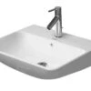 Duravit ME By Starck - Wastafel 550x440 Mm, Met Overloop, Met Kraangat, Mat Wit 2335553200