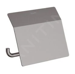 Hansgrohe AddStoris - Toiletrolhouder Met Deksel, Geborsteld Zwart Chroom 41753340