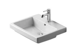 Duravit Vero - Inbouw Wastafel 550x465x180 Mm, 1 Kraangat, Met WonderGliss, Alpine Wit 03155500001