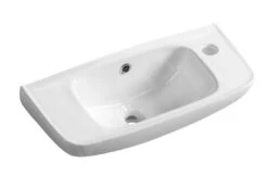 Aqualine Small - Hangend Fontein 510x220 Mm, Met 1 Kraangat Rechts, Wit 10TP70051