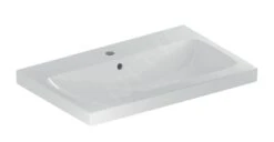 Geberit ICon - Opzetwastafel 750x480x160 Mm, Met Overloop, Met Kraangat, KeraTect, Wit 501.848.00.2