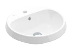 Villeroy & Boch Architectura - Inbouw Wastafel, 450x450 Mm, Met Overloop, 1 Kraangat, CeramicPlus, Alpine Wit 5A6545R1
