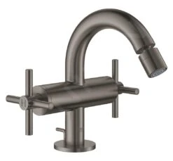 Grohe Atrio - Bidekraan Met Waste, M-size, Geborsteld Hard Graphite 24027AL3