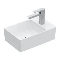 Villeroy & Boch Memento 2.0 - Fontein 400x260 Mm, Zonder Overloop, 1 Kraangat, CeramicPlus, Alpine Wit 432340R1