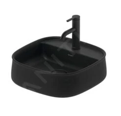 Duravit Zencha - Opzetwastafel 420x420 Mm, Zonder Overloop, Kraangat, DuraCeram, Antraciet Mat 2374421371