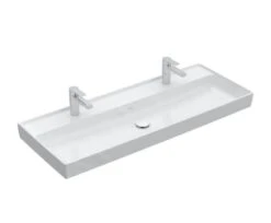Villeroy & Boch Collaro - Meubelwastafel 1200x470 Mm, Zonder Overloop, 2 Kraangaten, Alpine Wit 4A33C101