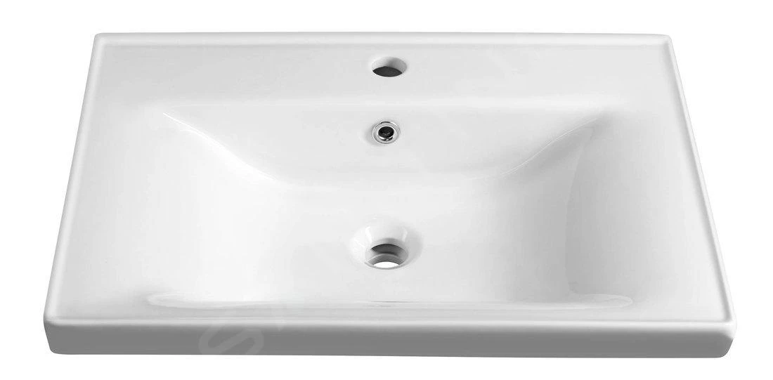 Aqualine Sava - Wastafel 600x460 Mm, Met Overloop, Kraangat, Wit 2060 - Afbeelding 4