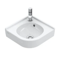 Villeroy & Boch O.novo - Hoekfontein 320x320, Met Overloop, 1 Kraangat, CeramicPlus, Alpine Wit 731032R1