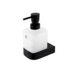 Nimco Nikau - Zeepdispenser Met Houder, 250 Ml, Mat Glas/mat Zwart NKC 30031C-T-90