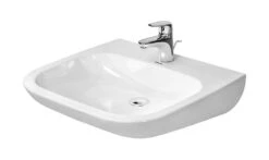 Duravit D-Code - Med Wastafel, 600x555 Mm, Zonder Kraangat, Alpine Wit 23136000002