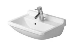 Duravit Starck 3 - Wastafel 600x450 Mm, Met Overloop, 3 Kraangaten, WonderGliss, Wit 03006000301