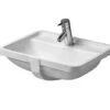 Duravit Starck 3 - Inbouw Wastafel 490x365 Mm, Met Overloop, Met Kraangat, WonderGliss, Wit 03024900001