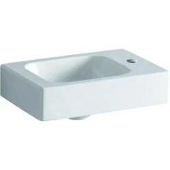 Geberit ICon - Fontein Zonder Overloop Met Kraangat Aan Rechts, 380x280 Mm, KeraTect, Wit 124736600
