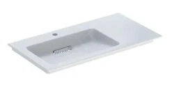 Geberit ONE - Meubelwastafel 900x480x131 Mm, Verborgen Overloop, Met Kraangat, Horizontale Afvoer, KeraTect, Wit 505.007.00.1