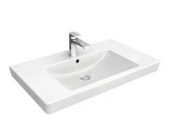 Villeroy & Boch Subway 2.0 - Wastafel 800x470 Mm, Met Overloop, Kraangat, CeramicPLus, Alpine Wit 71758GR1